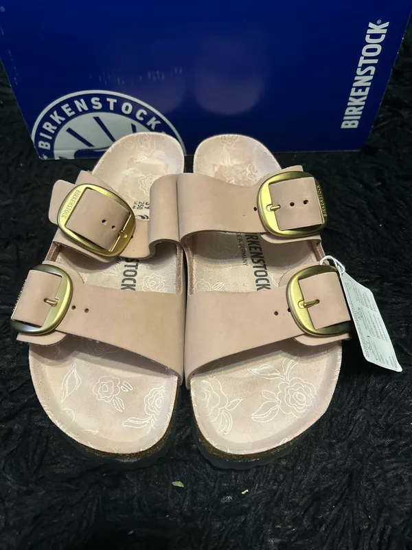 BIRKENSTOCK Arizona pink leather gladiator sandals slippers shoes women’s eur 39 new - Image 2