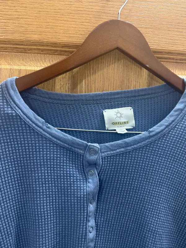 Aerie Henley Long Sleeve Waffle OFFLINE - Image 5