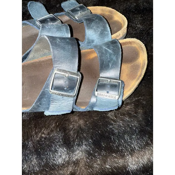 Birkenstock Arizona Blue Oiled Leather Sandals 9.5 shoes - Image 3