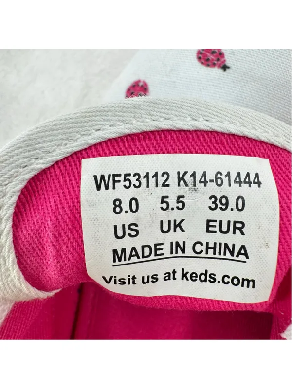 Kate Spade X Keds Ladybug Sneakers White Pink Gold Whimsical Bug Bling Size 8 - Image 10