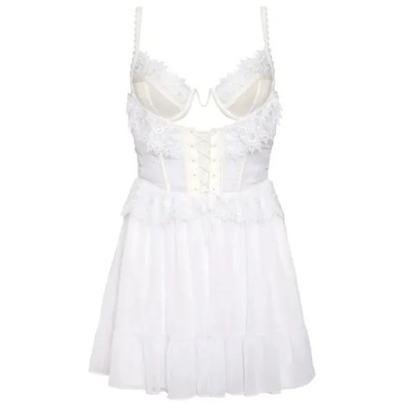 For Love & Lemons Farmhouse Slip Dress Size Large-White - Image 2