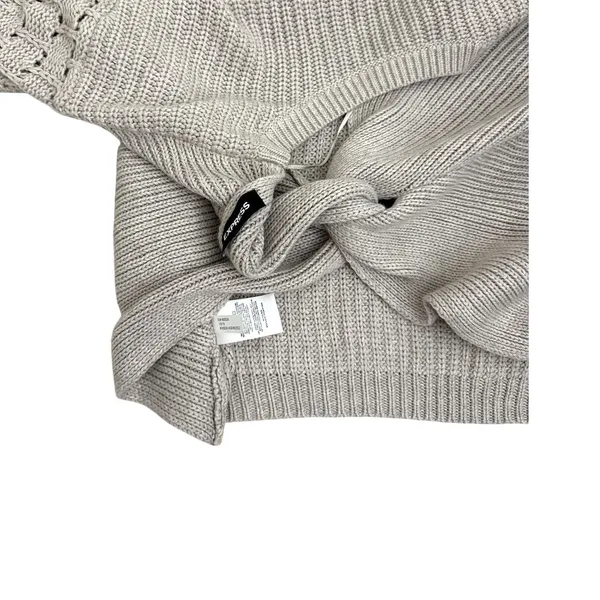 Express Off Shoulder Tan Twist Back Loose Fit Sweater Size Women's Small - Image 3