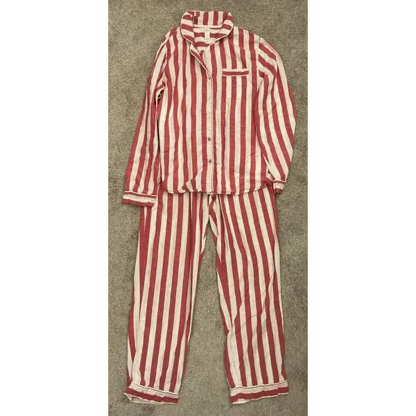Stars Above Striped Pajama Set Button Front Lounge Sleepwear Women's, sz S - Image 2