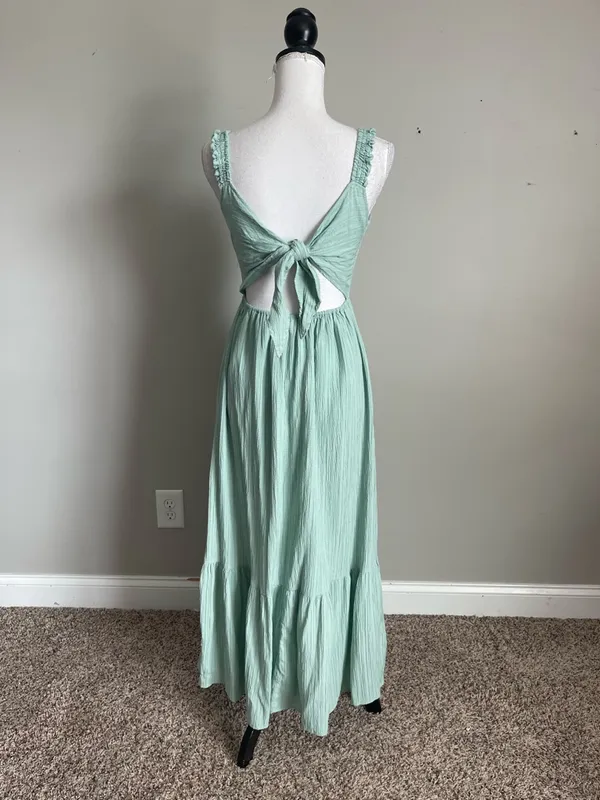 ALTAR'D STATE | Mint Green Maxi Dress with Ruffled Straps Sz XS - Image 9