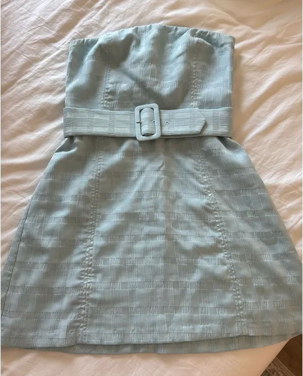 Fae Dress in Baby Blue Amanda Uprichard - Image 4