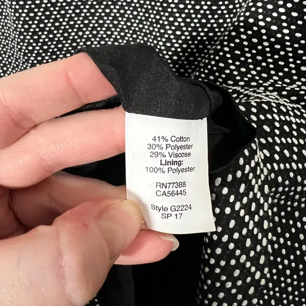 J. Crew Black and White Sleeveless Dress Size 0 Knee-Length - Image 7