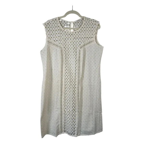 Sundance Cream Lace Shift Mini Dress Womens XL Summer Casual Boho Beachy - Image 2