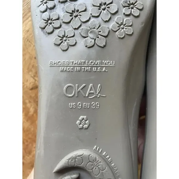 OKA B gray ballet flats slip on shoes US 9 EU 39 made in USA rubber comfort - Image 7