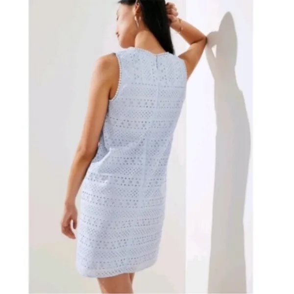 Loft powder blue Sleeveless Eyelet Dress - Image 2