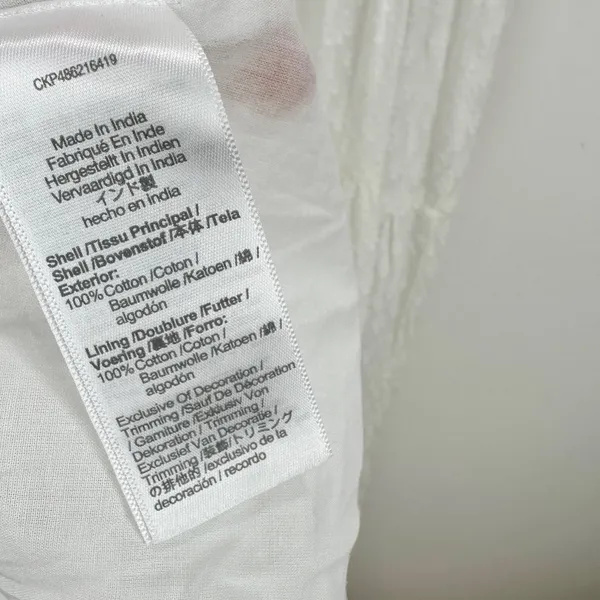 Madewell Tie Back Flutter Sleeve Tiered Midi Dress White Cottagecore US 8 NWT - Image 12