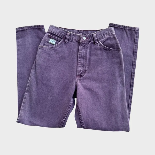Vintage Wrangler Jeans Purple High Rise Tapered Leg Women's 6 90s Western Rodeo - Image 8