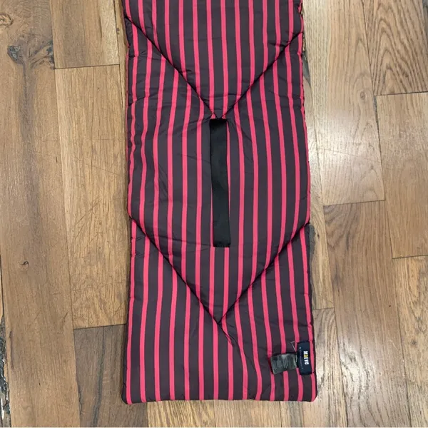 Anthropologie Maeve Striped Black Red Crossover Puffer Scarf OS NEW - Image 4