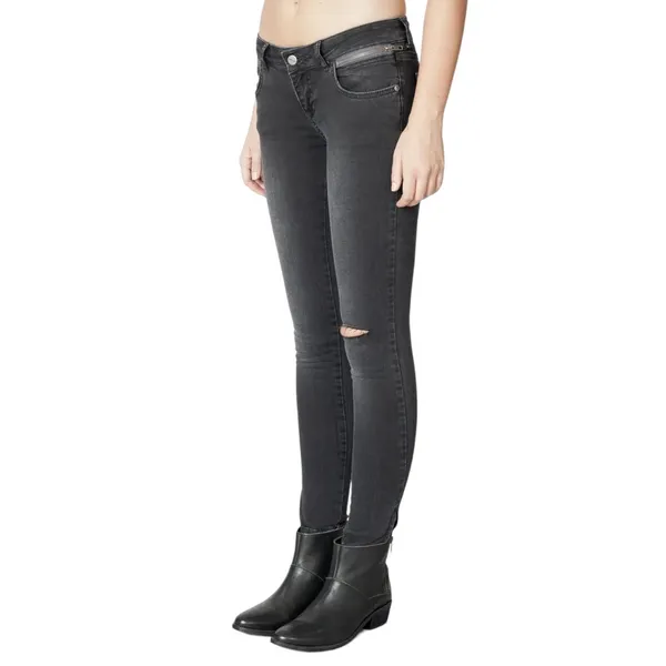 Anine Bing Double Zipper Skinny Jeans - Charcoal - 26 - Image 8