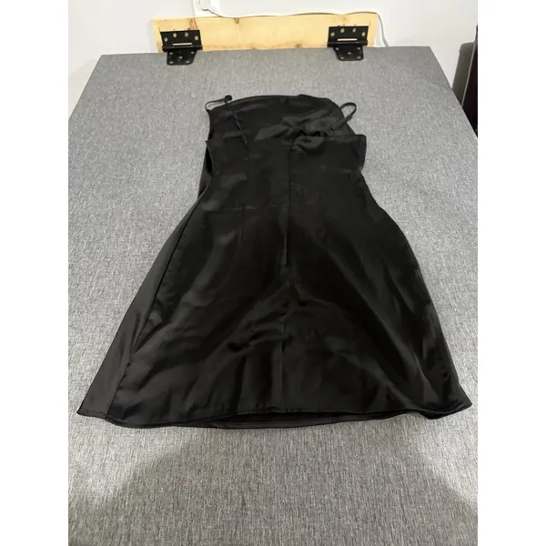 Urban Outfitters Womens Mallory Cowl Neck Slip Mini Dress Sz Small Black Satin - Image 9