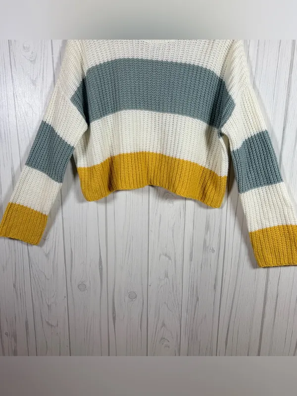 SINCERELY JULES Color Block Oversized Boxy Fit Long-Sleeve Sweater, Medium - Image 3
