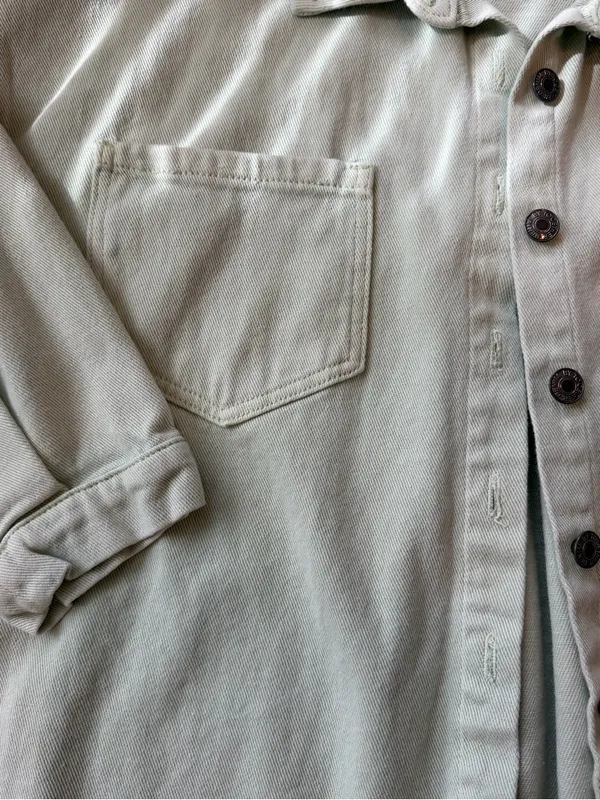 By Together Mint Green Oversized Denim Shacket Jacket Small - Image 5