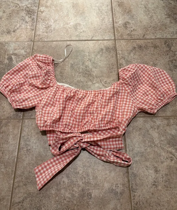 Altar'd State Pink Gingham Top - Image 2