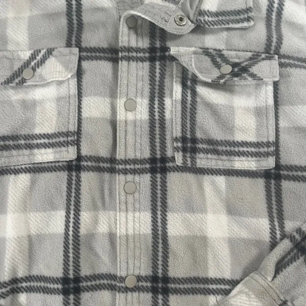 O'Neill Women's Zumba Super Fleece Flannel Shirt XL Gray White Black - Image 2
