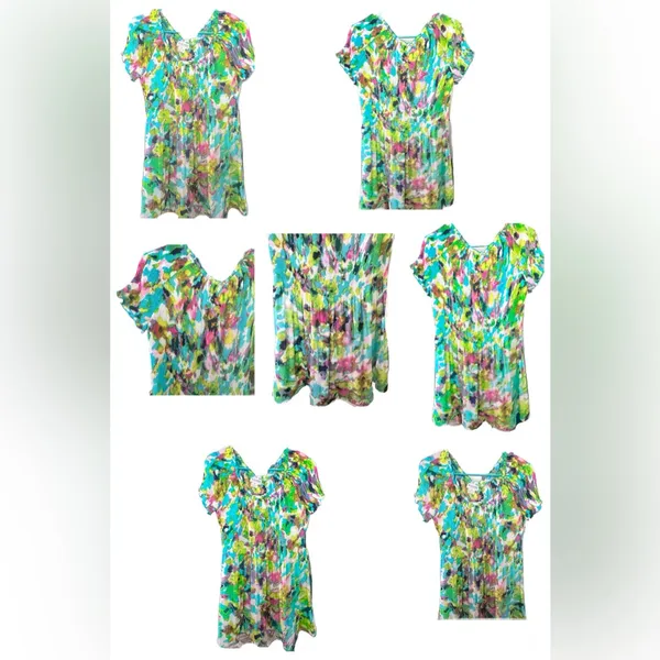 Allison Taylor Water Color Abstract Crinkle Top Size Medium Color Block‎ - Image 14