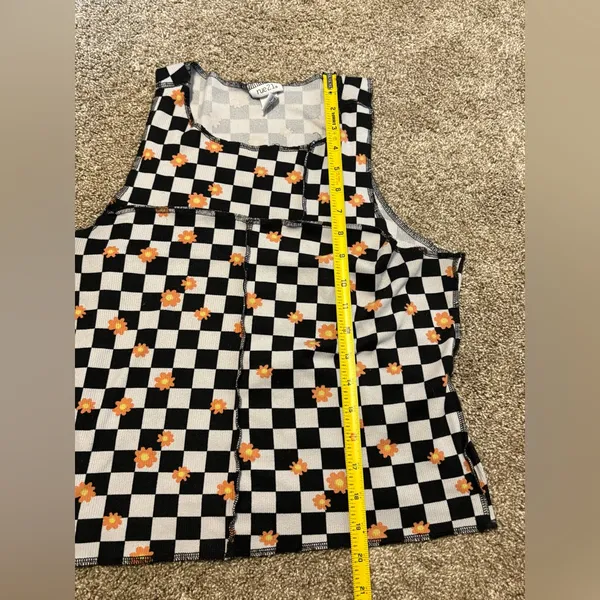 (Rue 21) Checkered Floral Tank Top: Size XL - Image 4