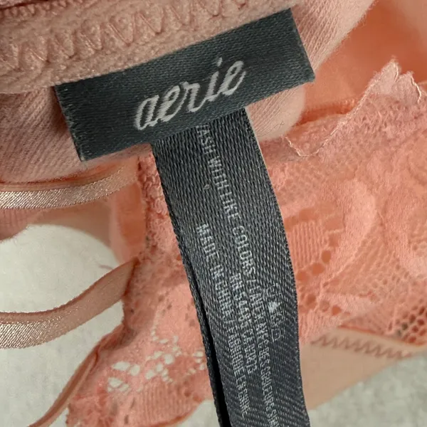 Aerie Pink Lace Bralette Crossover Straps Unlined Soft Cup‎ Bra XL - Image 4