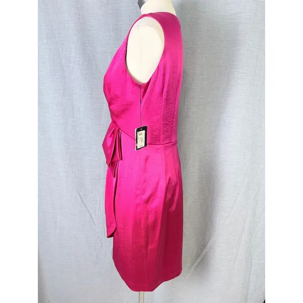 Nanette Lepore Pink Sleeveless‎ V Neck Cocktail Dress Date Night Office Siren 8 - Image 9