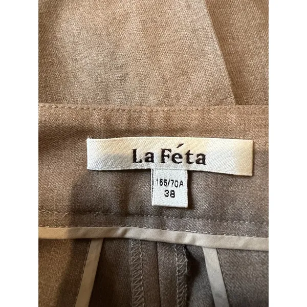 La Feta Brown Dress Pants Size 38 US 6/8 Side Stripe Equestrian‎ Designer - Image 5