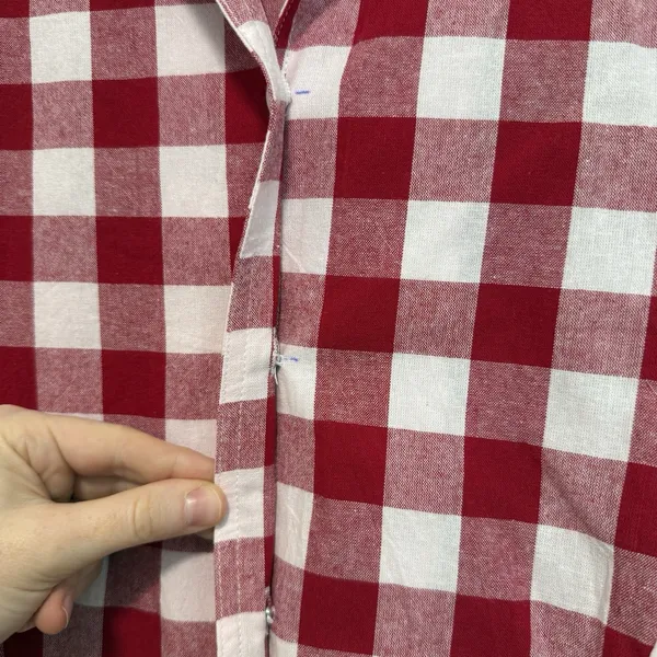 Pomander Place Tuckernuck Scarlett Red Gingham Cotton Button Down Blouse XS‎ - Image 4