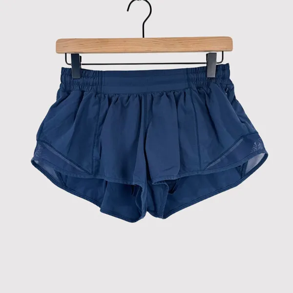 Lululemon Women Shorts Blue Hotty Hot II Athletic Lined Mid Rise Stretch Size 8 - Image 2