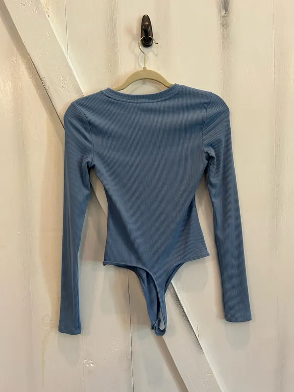 American Eagle Blue Long Sleeve Bodysuit - Image 2