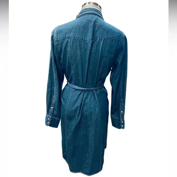 J.CREW Denim shirtdress with tie belt Size 6 - Image 9