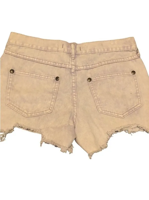 Free People Raw Hem Lilac Jean Shorts Size 26 - Image 5