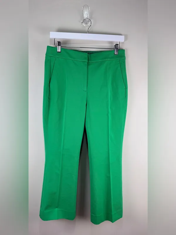 J.Crew Kelsey Pants Size 8 Bright Green Cropped Straight Leg NWT - Image 2