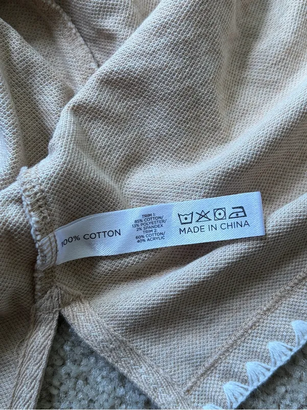 Tuckernuck sandstone Pique Holmes Boyfriend Polo beige short sleeve size small - Image 12
