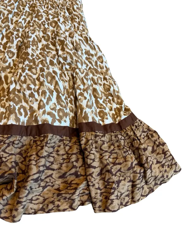 Soft Surroundings Kara Animal Print Maxi Dress Flowy Tiered Neutral Size XS - Image 6