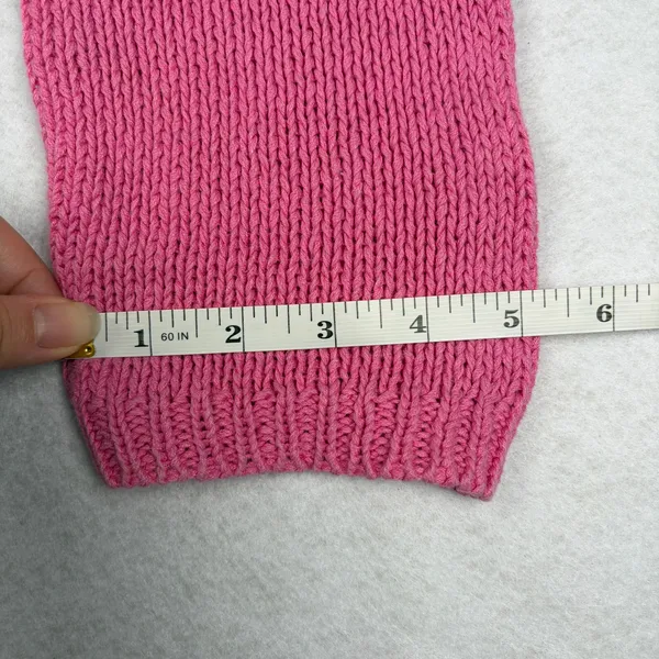 VTG Pierre Cardin Knit Cardigan Women's XL Pink Crop Linen Coquette Preppy Y2K - Image 8