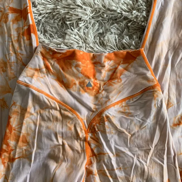Balance Athletica Orange/White Tie Dye High Waisted Vitality Leggings - Image 5