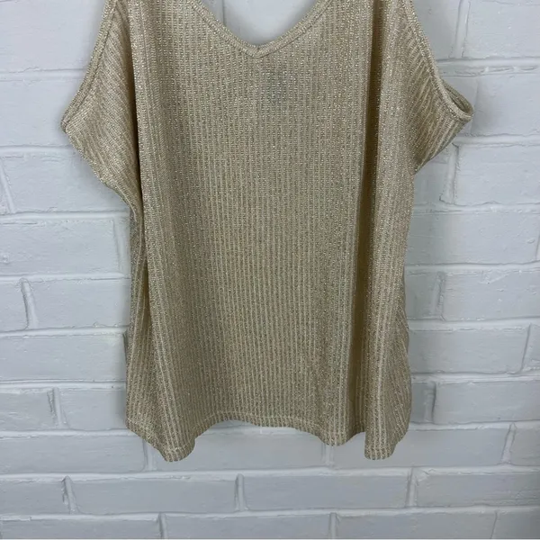 Fredrick’s Of Hollywood Gold Ribbed Shimmer Tank Top Size 3X - Image 7