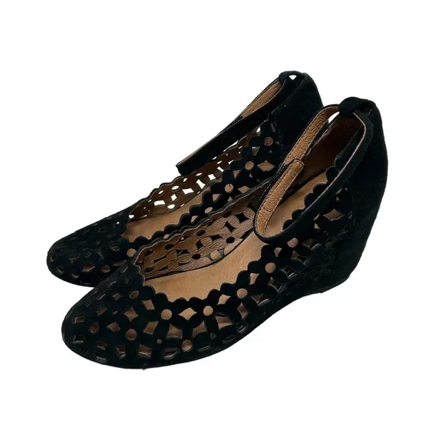 Jeffrey Campbell Delaisy Cut‎ Out Wedge Heels in Black Size 6 - Image 3