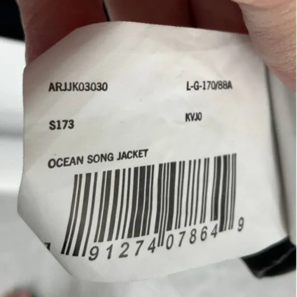 ROXY | Women's Large | Ocean Song Hooded Anorak Jacket in Black - Image 8