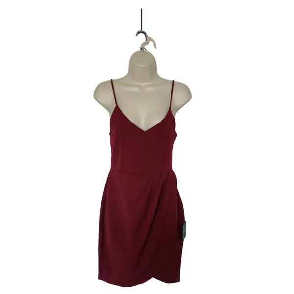 Lulus Medium Forever Your Girl Wine Red Mini Dress Modern Cocktail Minimalist - Image 3