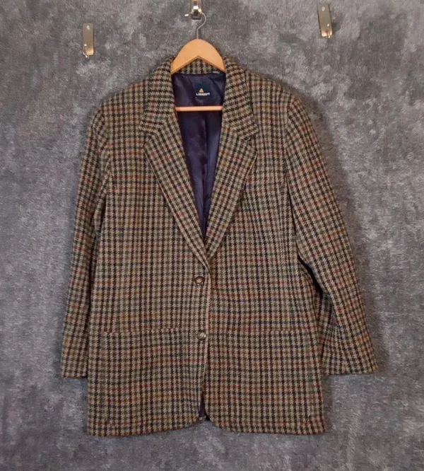 Lizsport Vintage 2 Buttons Womens Blazer Wool Dark Academia Office Size 14 - Image 3