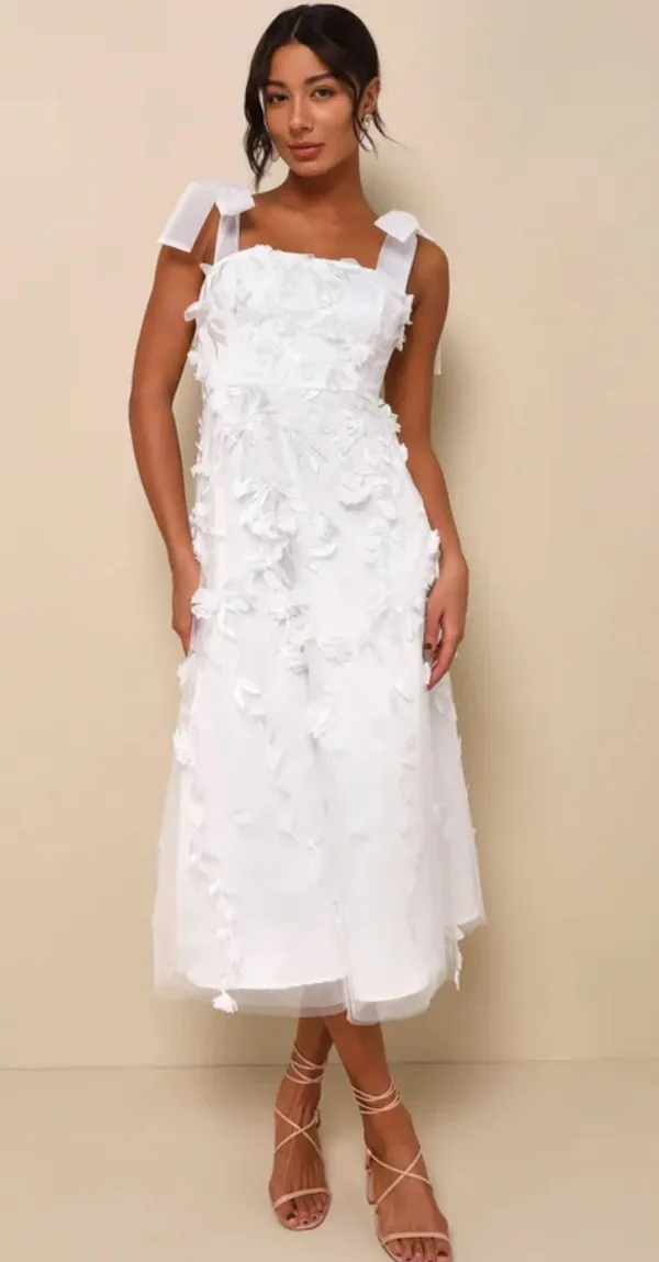 Lulus Midi 3D Floral Dress - Image 2