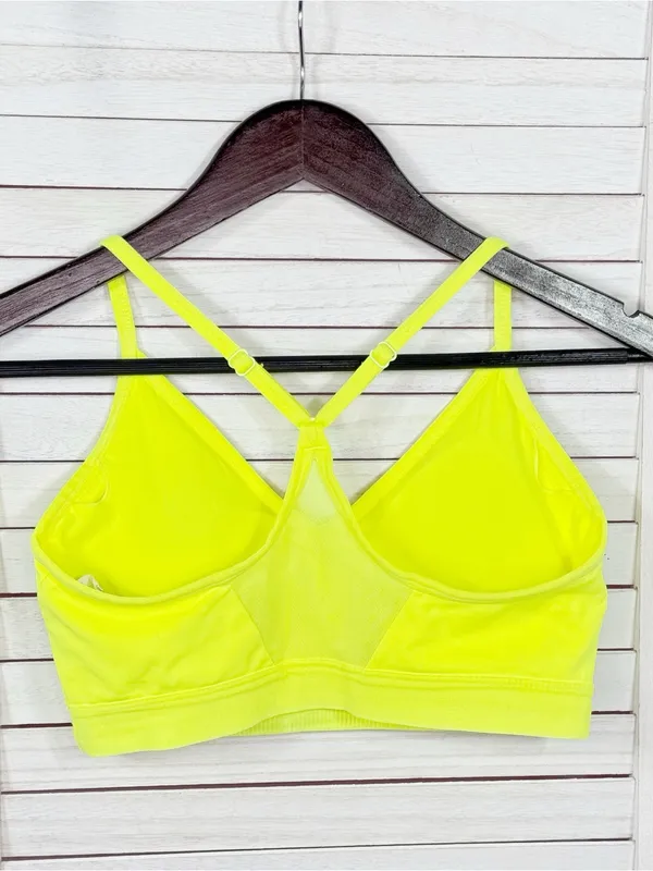 Athletic Works Racer‎ Back Sports Bra Neon Yellow Medium - Image 8
