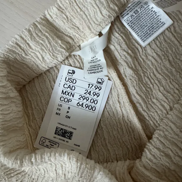 H&M Cream Textured Pants - Image 3