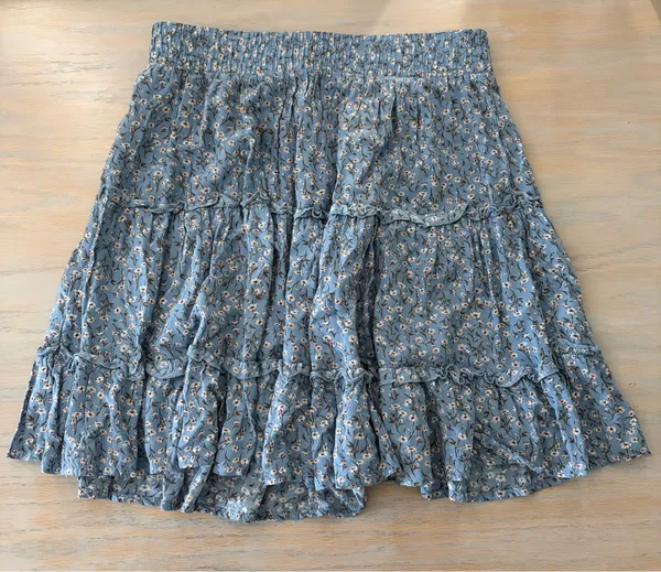 Blue Floral Mini Skirt - Image 3