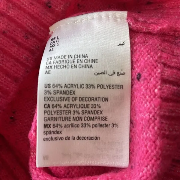 Karen Scott Large Penguin Sweater Sequin Crew Neck Long Sleeve Stretch Pink New - Image 7