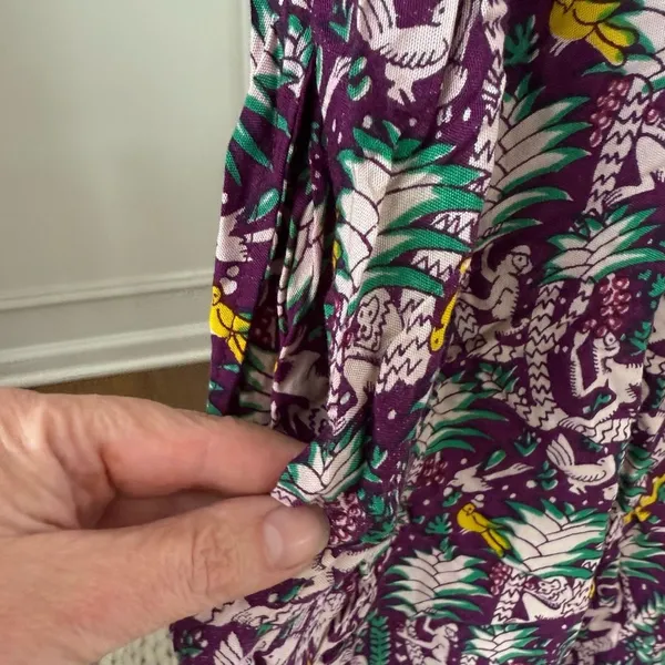 We Be Bop Purple Monkey Print Overalls Romper OSFM Size M - Image 7