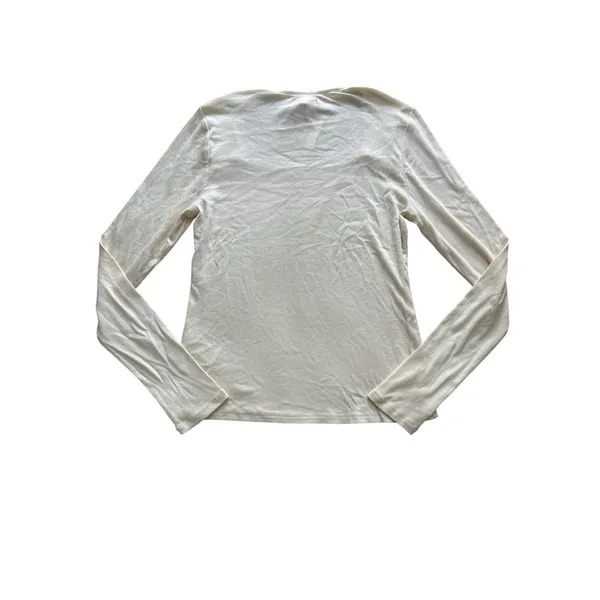 Madewell NWT Angled Neck Long‎ Sleeve Top Women's XL Antique Cream Beige - Image 10