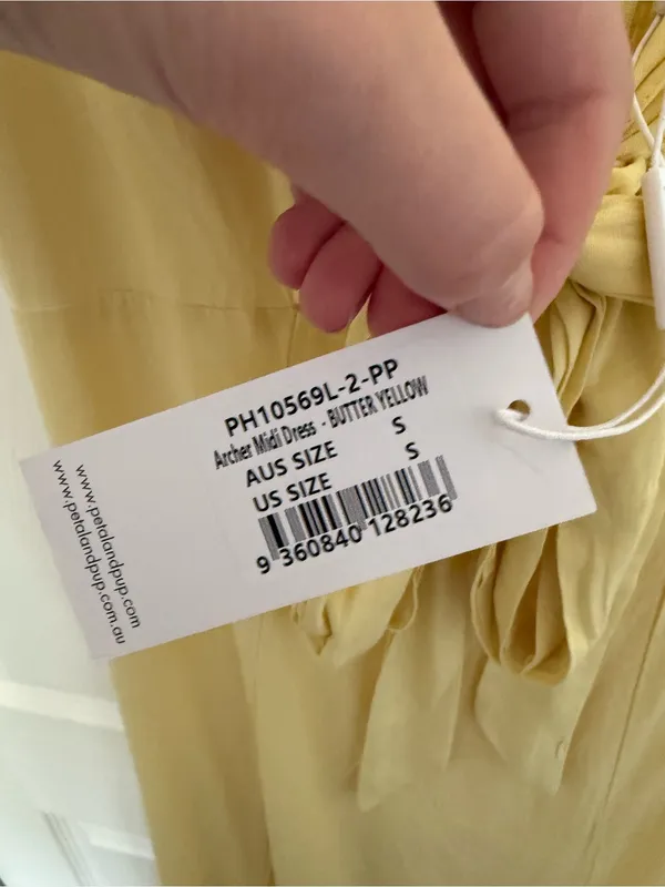 NWT Petal & Pup Archer Sleeveless Fit & Flare Midi Dress Butter Yellow Small - Image 7